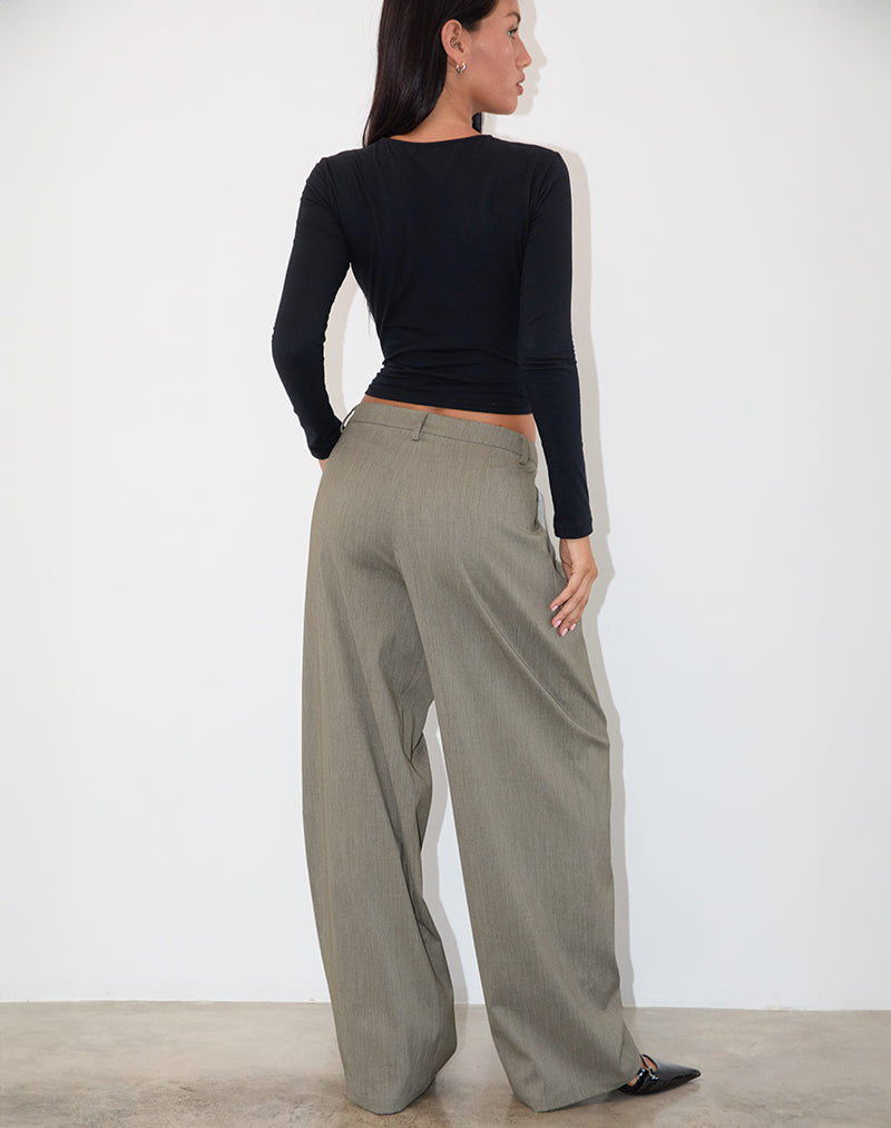 Bild der Sakira Tailored Trouser in Khaki Grau