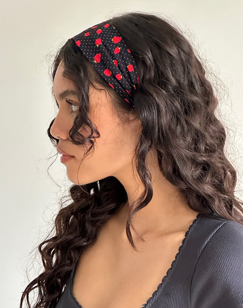 Sala Stirnband in Strawberry Polka Schwarz