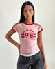 Abbildung des Salda Tee in Pink Lady mit roter Adrenalin-Bindung und '98' Emblem