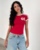 Image of Salda Tee in Tango Rot mit weißem Einband
