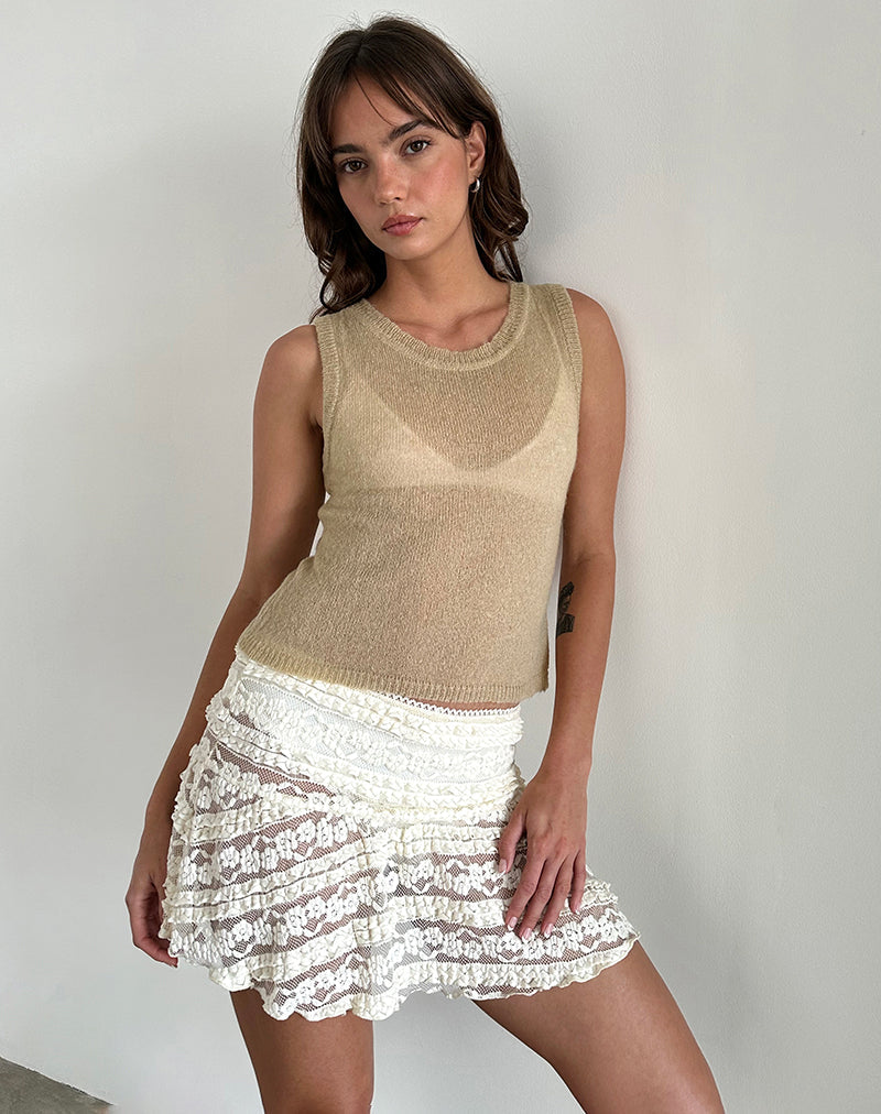 Bild von Salisha Tank Top in Natural Sheer Knit