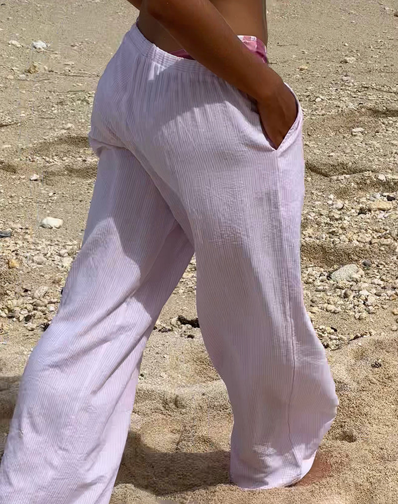 Image of Samir Hose aus Baumwolle Rosa gestreift