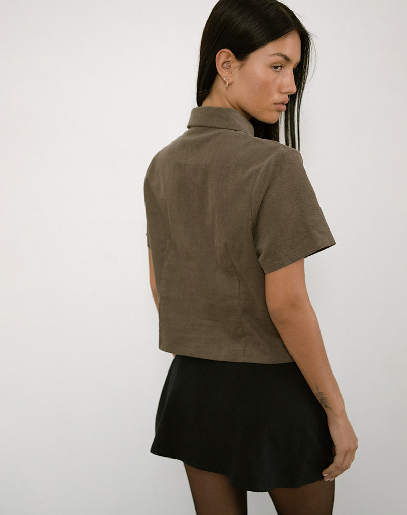 Samas Hemd aus Cord Taupe