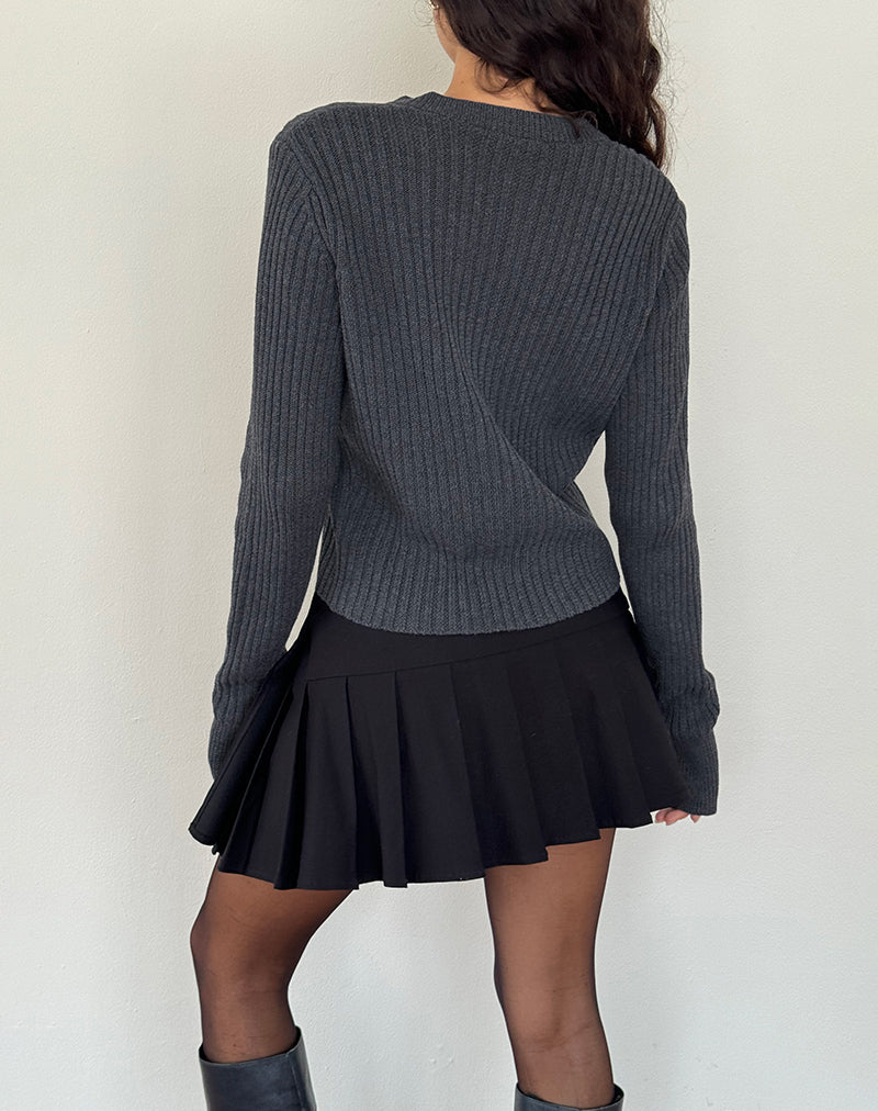 Image of Samaya Strickjacke in Dunkelgrau (Charcoal)