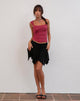 Bild von Tasdi Niedrige Taille Slinky Mini Rock in Schwarz