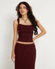 Bild von Sambu Crop Top aus Mesh Burgundy