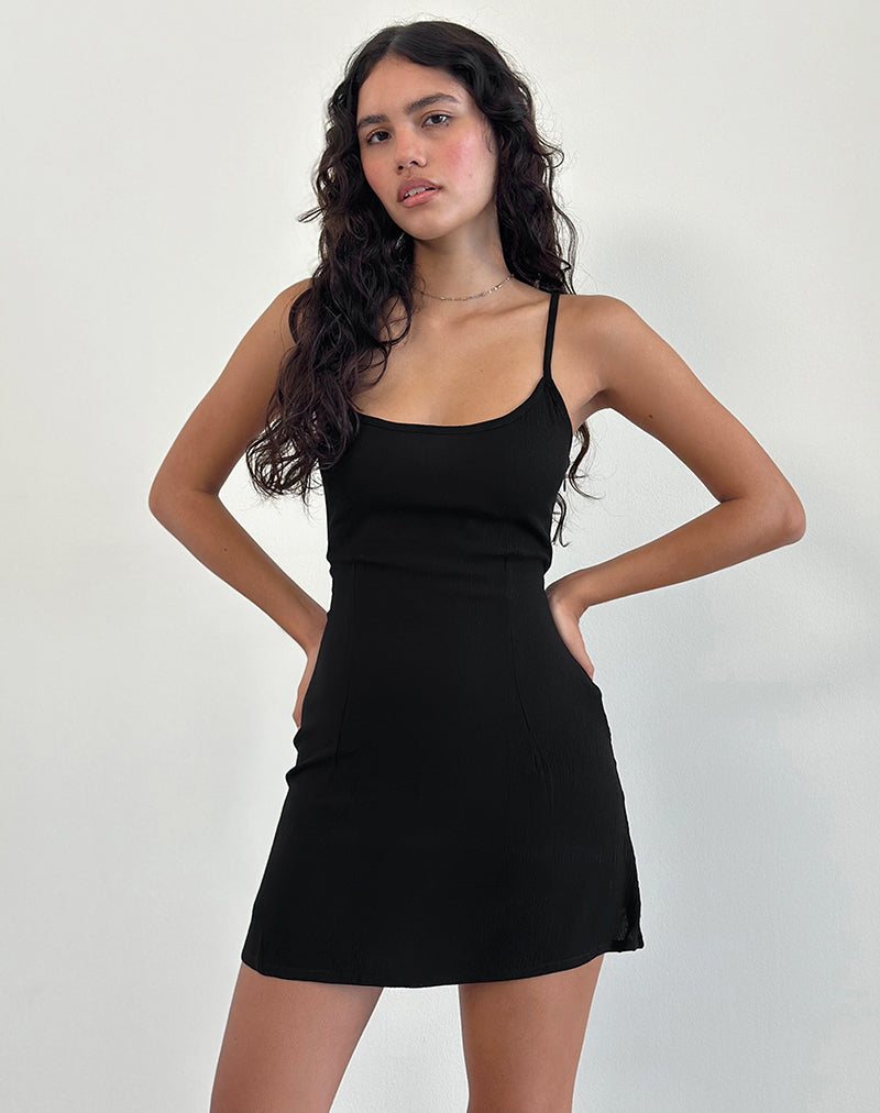 Image von Samiya Minikleid in Crinkle Schwarz