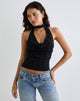 Image of Samwell Neckholder-Top aus Paisley-Spitze Schwarz