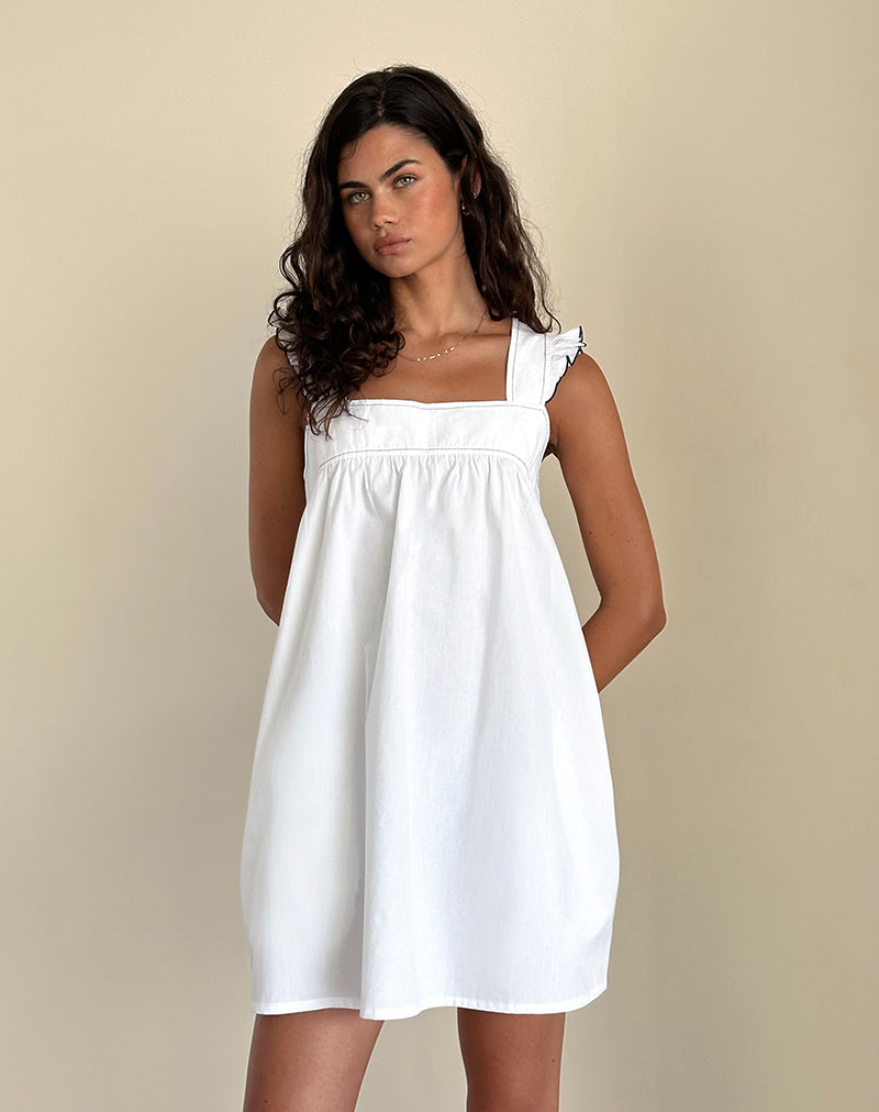 Image of Sanaly Minikleid in Weiß mit Navy Babylock