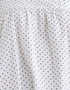 Weiß mit schwarzer Mikro-Polka