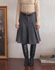 Bild von Sanjani Plissierter Denim Midirock in grauer Waschung