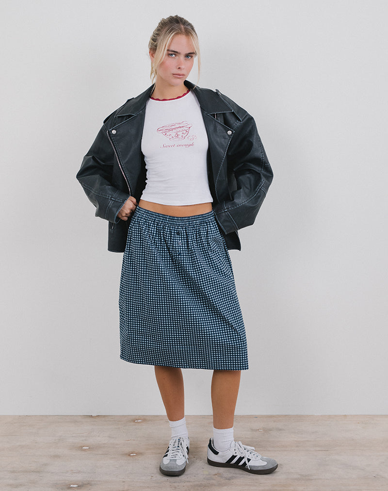 Sanjina Midirock in Mini Dunkelblau Gingham