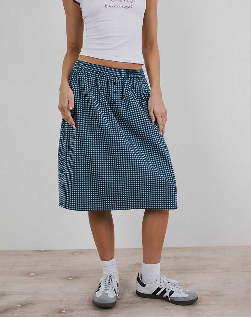 Sanjina Midirock in Mini Dunkelblau Gingham