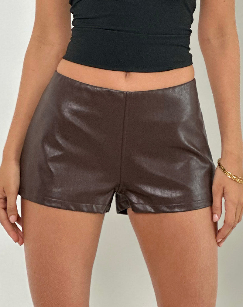 Sanne Hot Pants in PU Braun