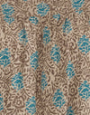  Blaue und braune böhmische Batik mit Blumen
