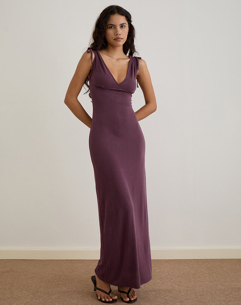 Image of Sanyu Maxikleid aus Cupro mit tiefem Violett