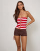 Image of Sarella Bandeau Top in Rot und Rosa gestreift