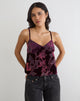 Bild von Sarinda Cami Top in Floral Devore Burgundy
