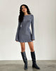 Image of Sarweni Langärmeliges Minikleid in Midnight Shimmer