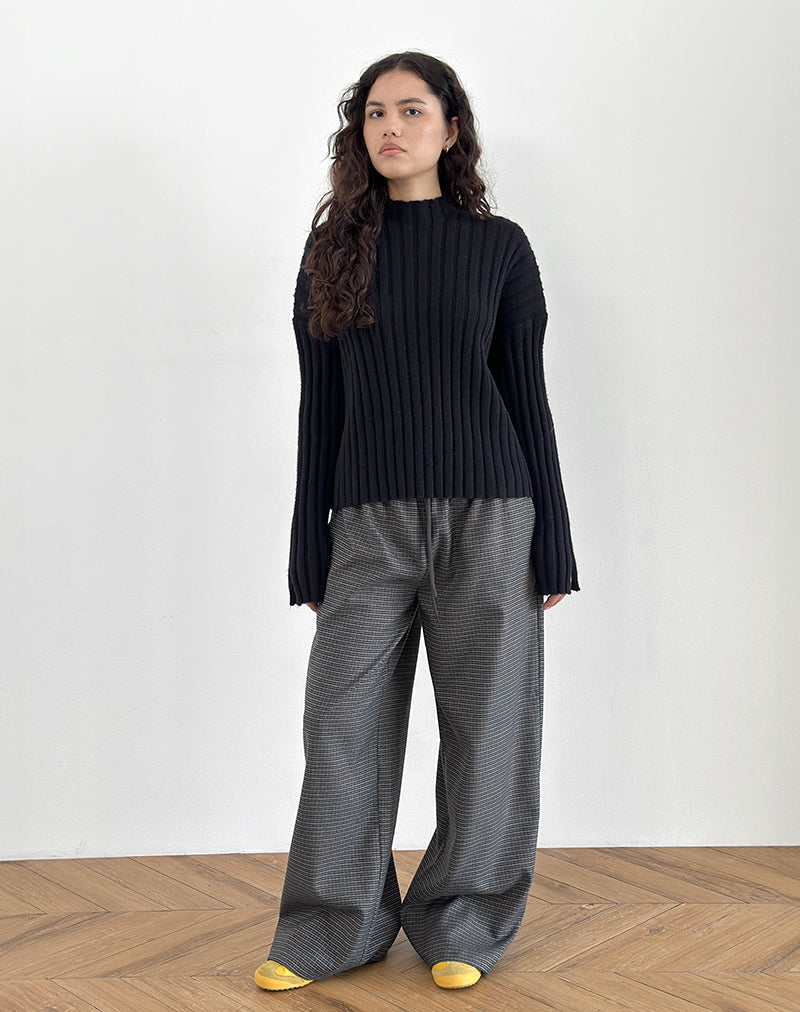 Sasari Oversize-Hose in Karo Navy