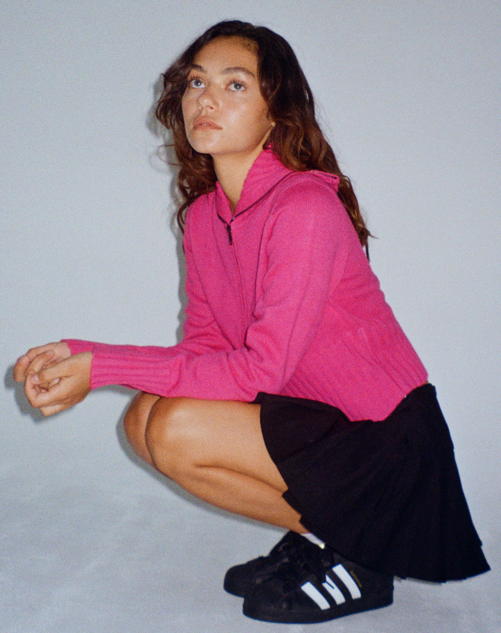 Sasiku Zip Up Cardi in Rosa