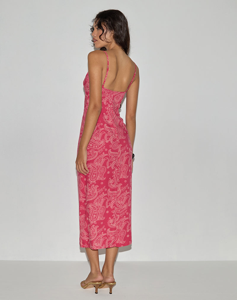 Bild von Sastra Midikleid in Retro Paisley Pink