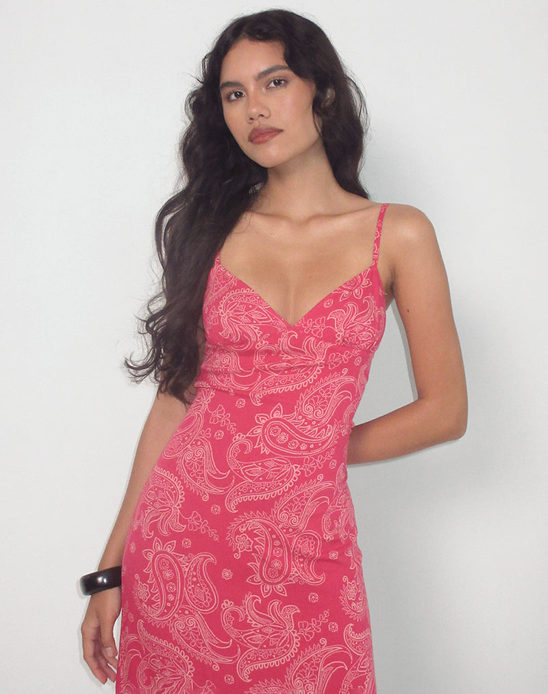 Bild von Sastra Midikleid in Retro Paisley Pink