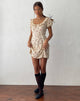 Image of Sasyana Minikleid aus Blumenkette Creme