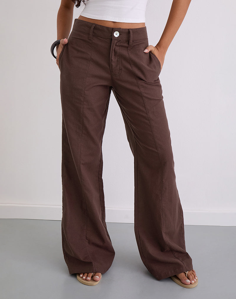 Freche Hose aus Leinen Deep Mahogany