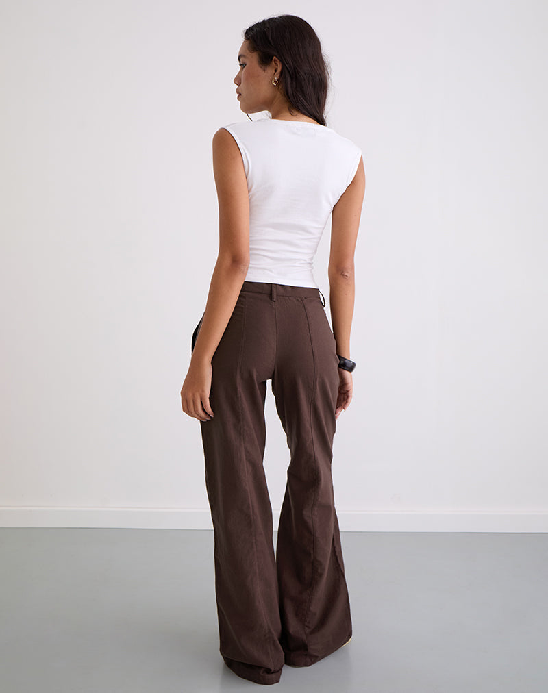 Image von Saucy Trousers aus Leinen Deep Mahogany