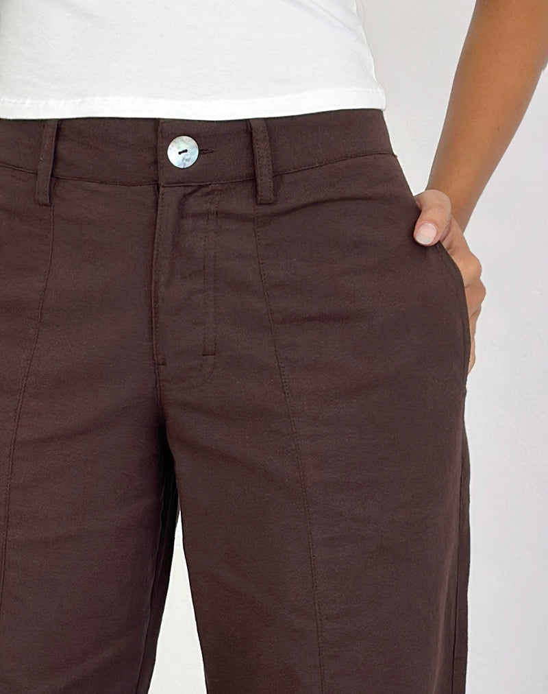 Image von Saucy Trousers aus Leinen Deep Mahogany