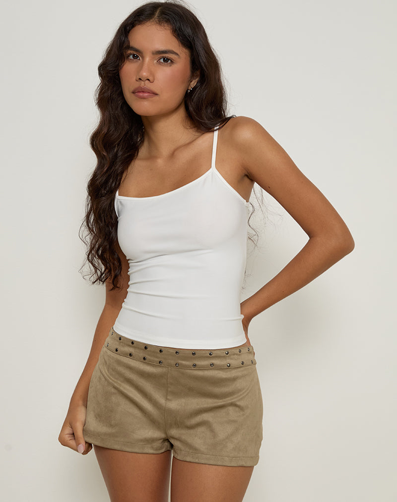 Saumya Hot Pant aus Wildlederimitat Pilzgrau