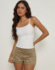 Image of Saumya Hot Pant aus Wildlederimitat Pilzgrau