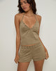 Image of Cressa Top aus Wildlederimitat Pilzgrau