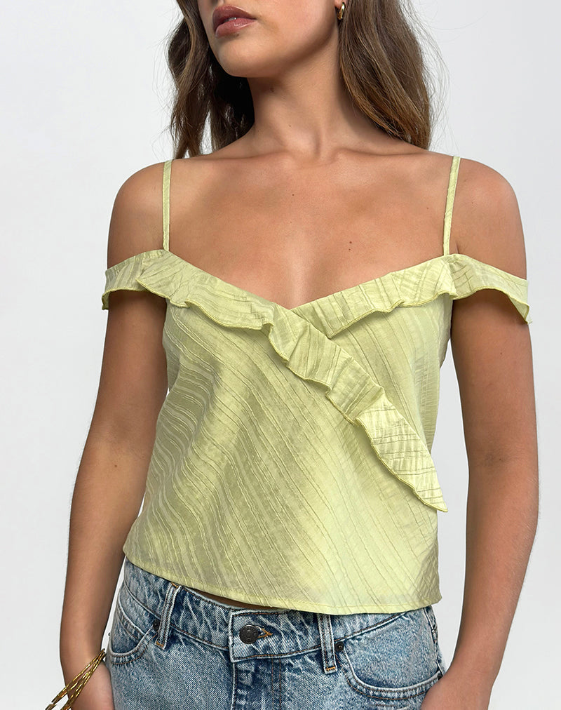 Savira Top aus Chiffonstreifen Grün