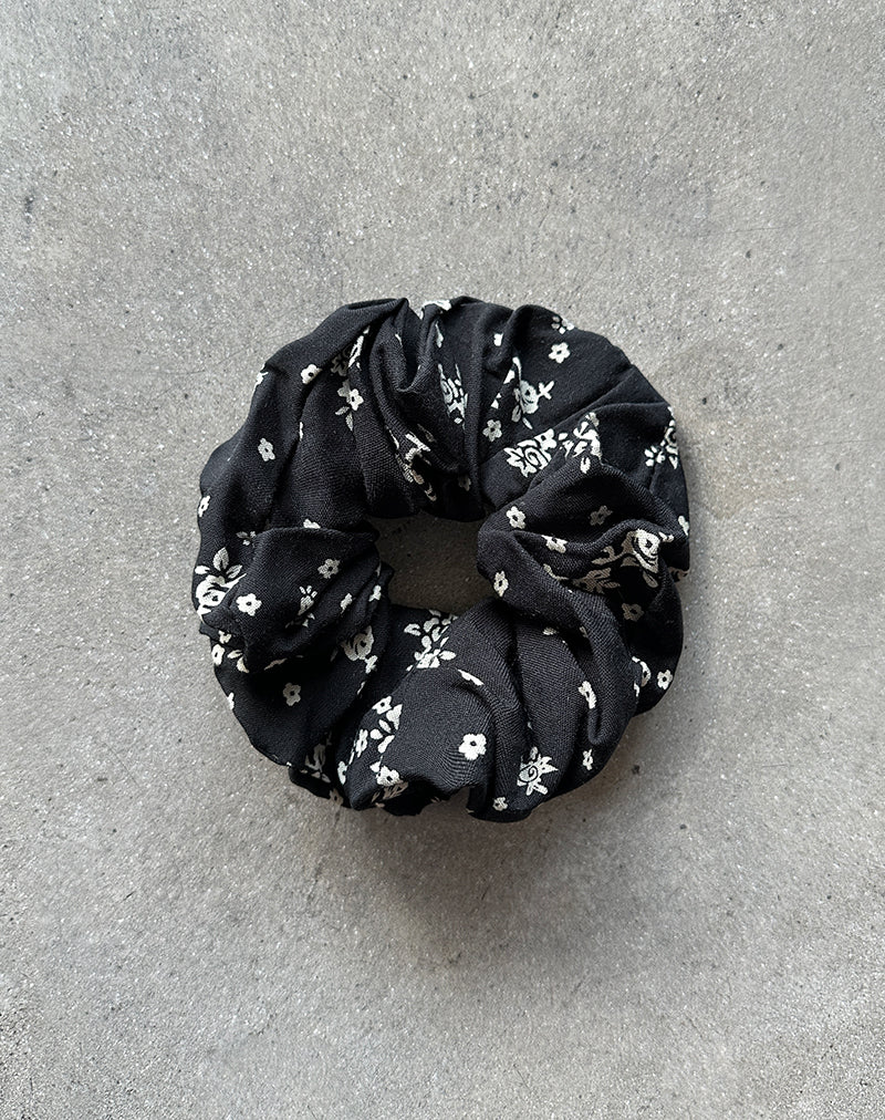 Bild von Scrunchie in Floral Land Schwarz
