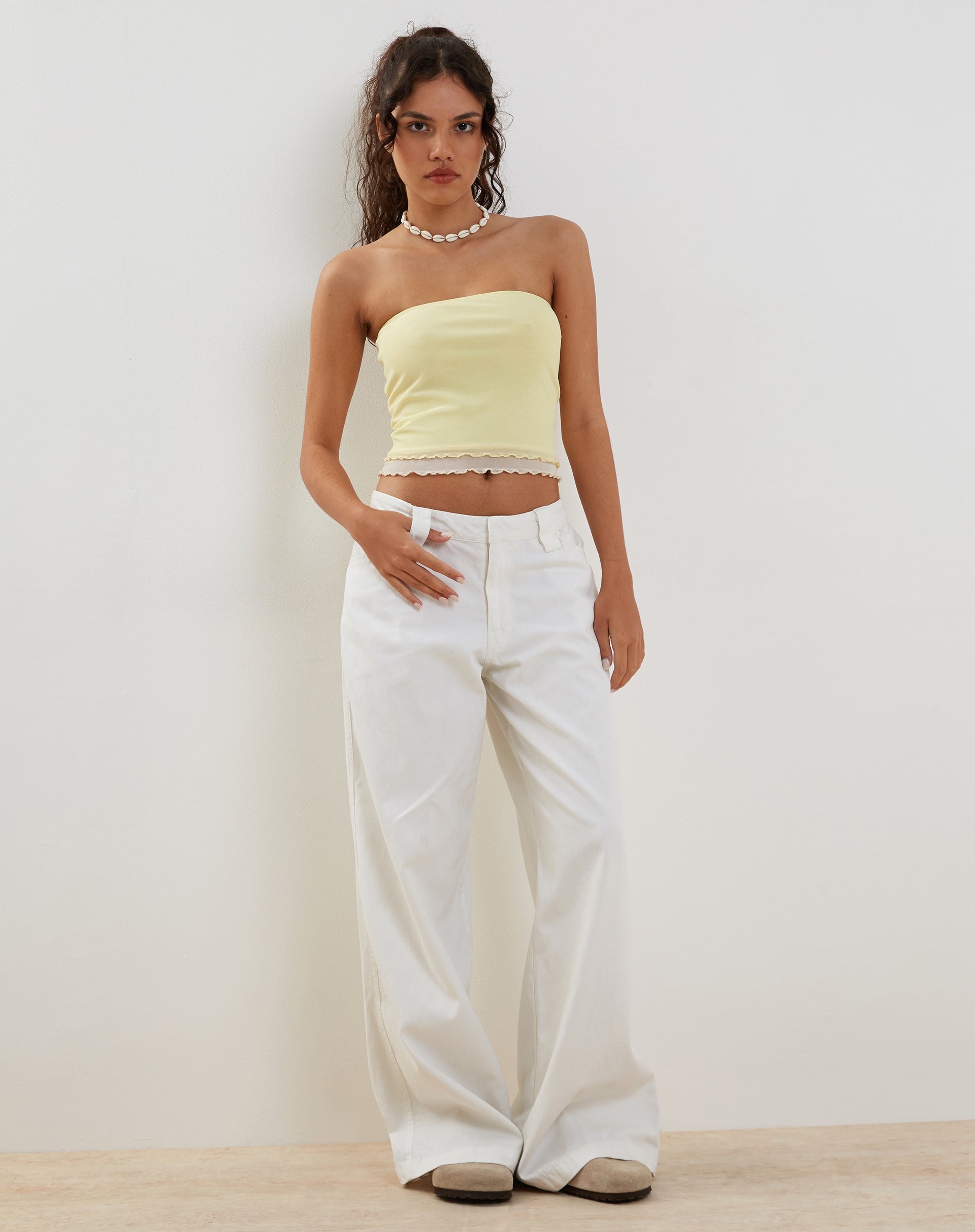 Bild von Seka Bandeau Mesh Top in Lemon