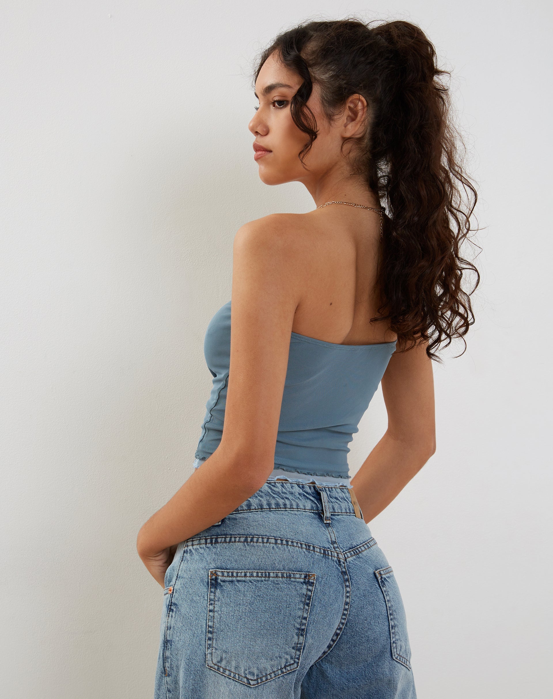 Abbildung von Seka Bandeau Top in Mesh Tonal Blue