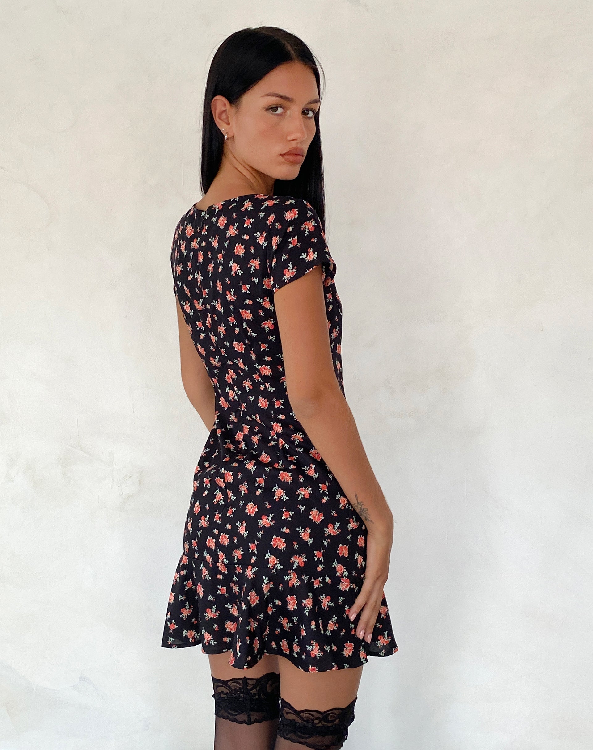 Image of Seleg Minikleid in fließendem Rosa Schwarz