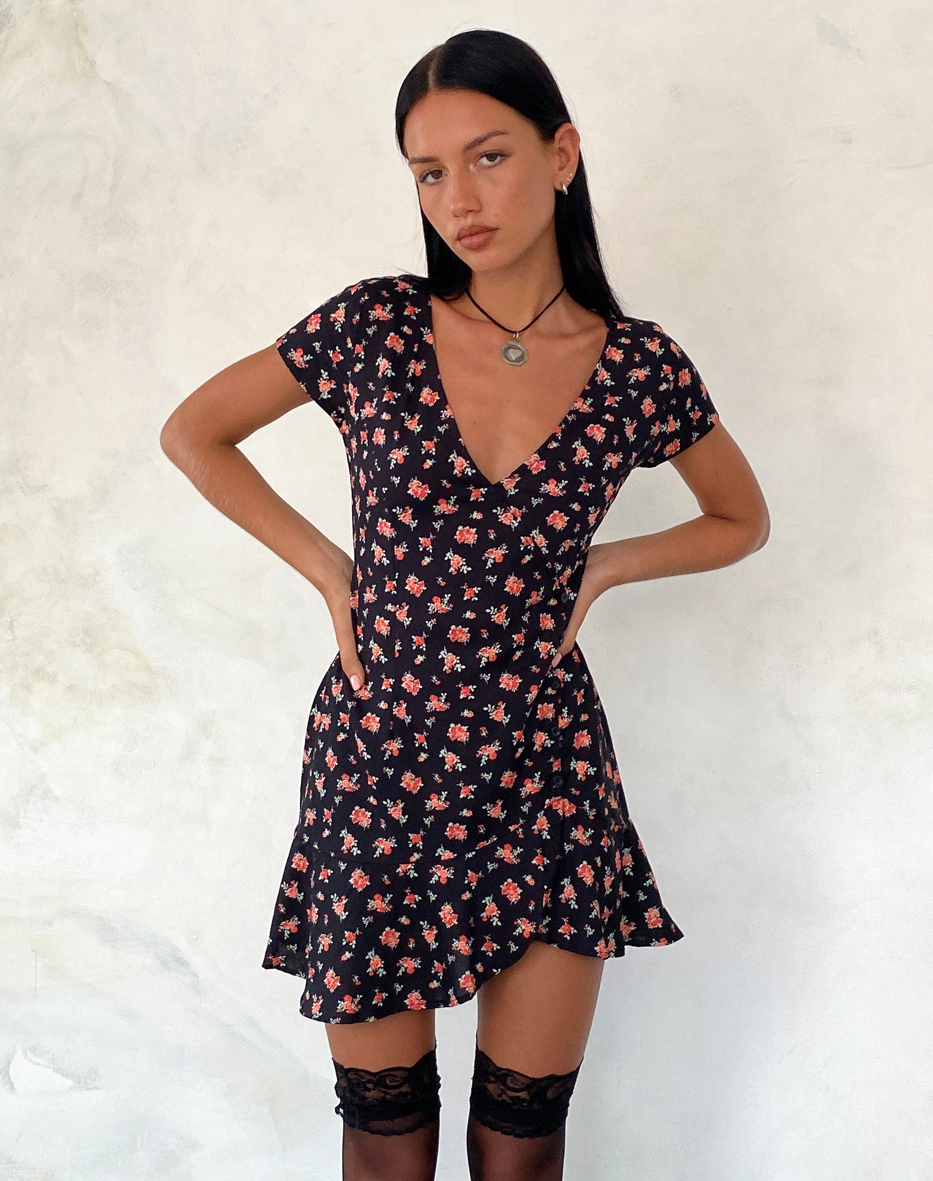 Image of Seleg Minikleid in fließendem Rosa Schwarz