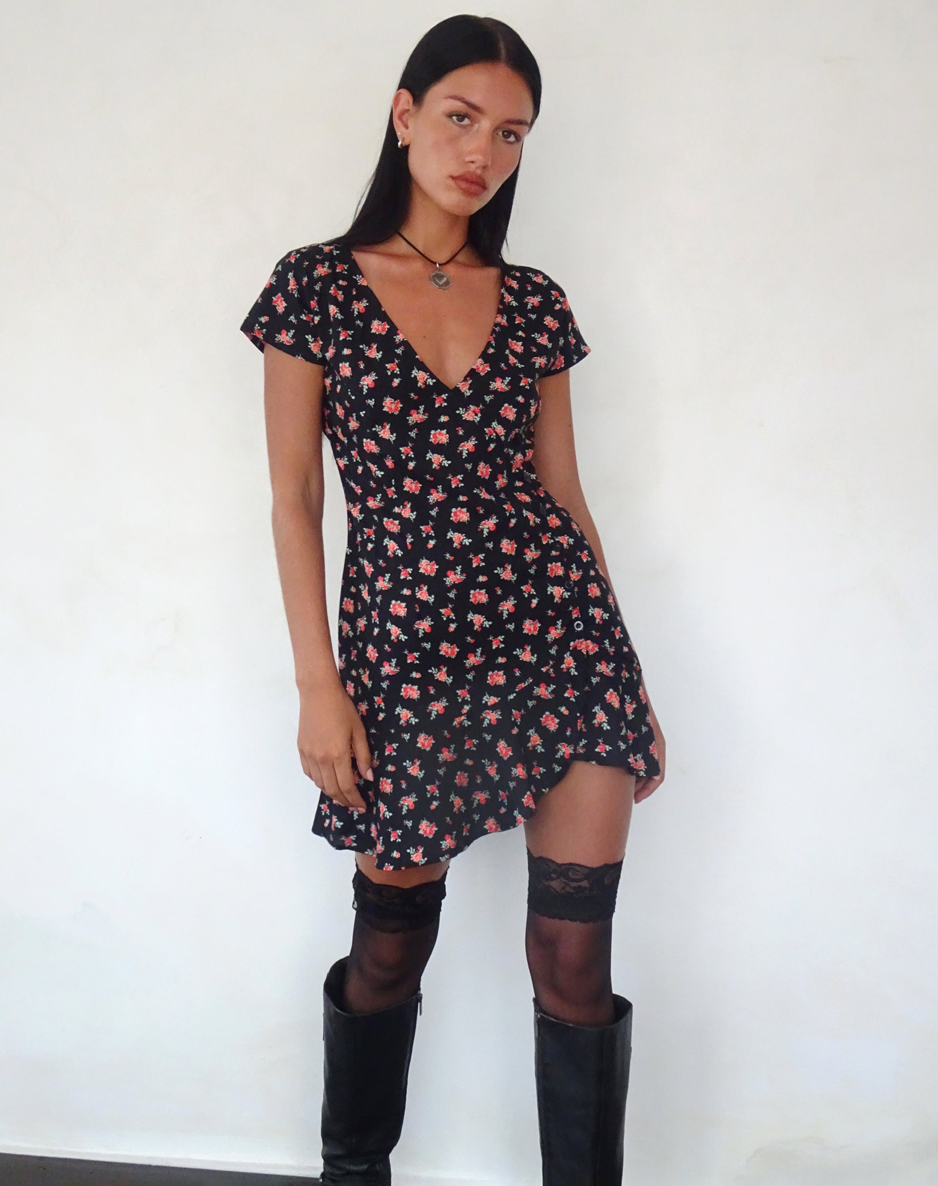 Image of Seleg Minikleid in fließendem Rosa Schwarz