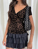 Bild von Selina Top aus beflocktem Rar Leopard