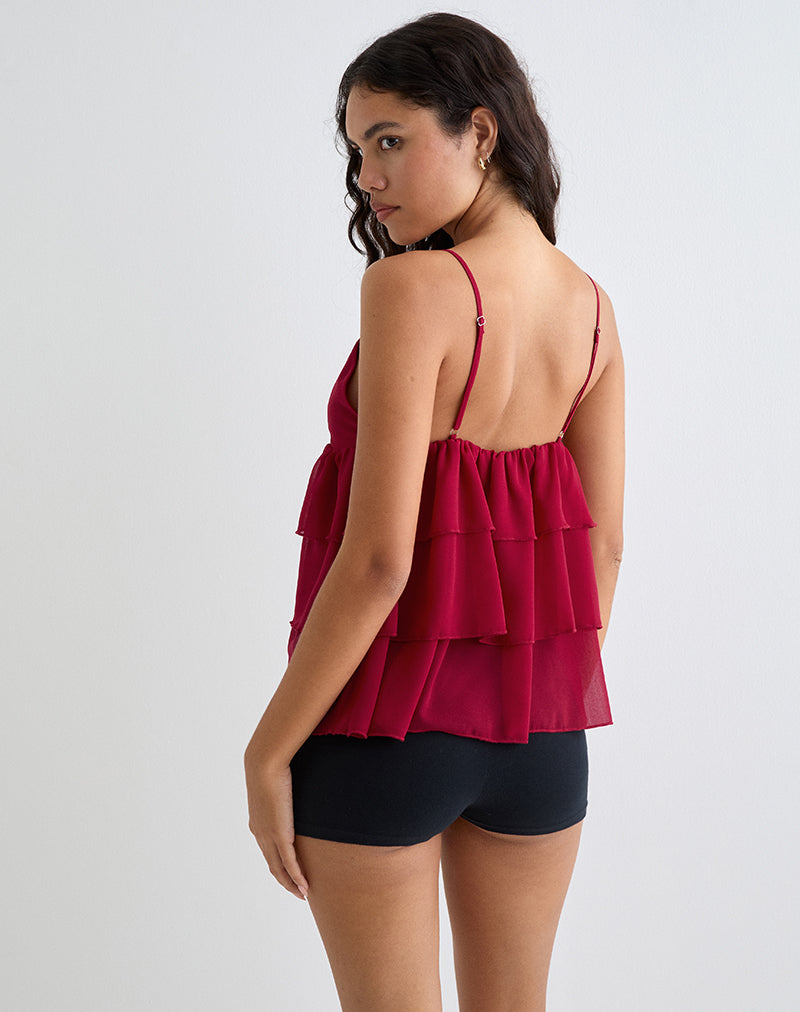 Bild von Selvina Rüschen-Cami-Top in Rot