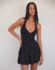 Bild von Semary Plunge Wrap Mini Dress in Schwarz
