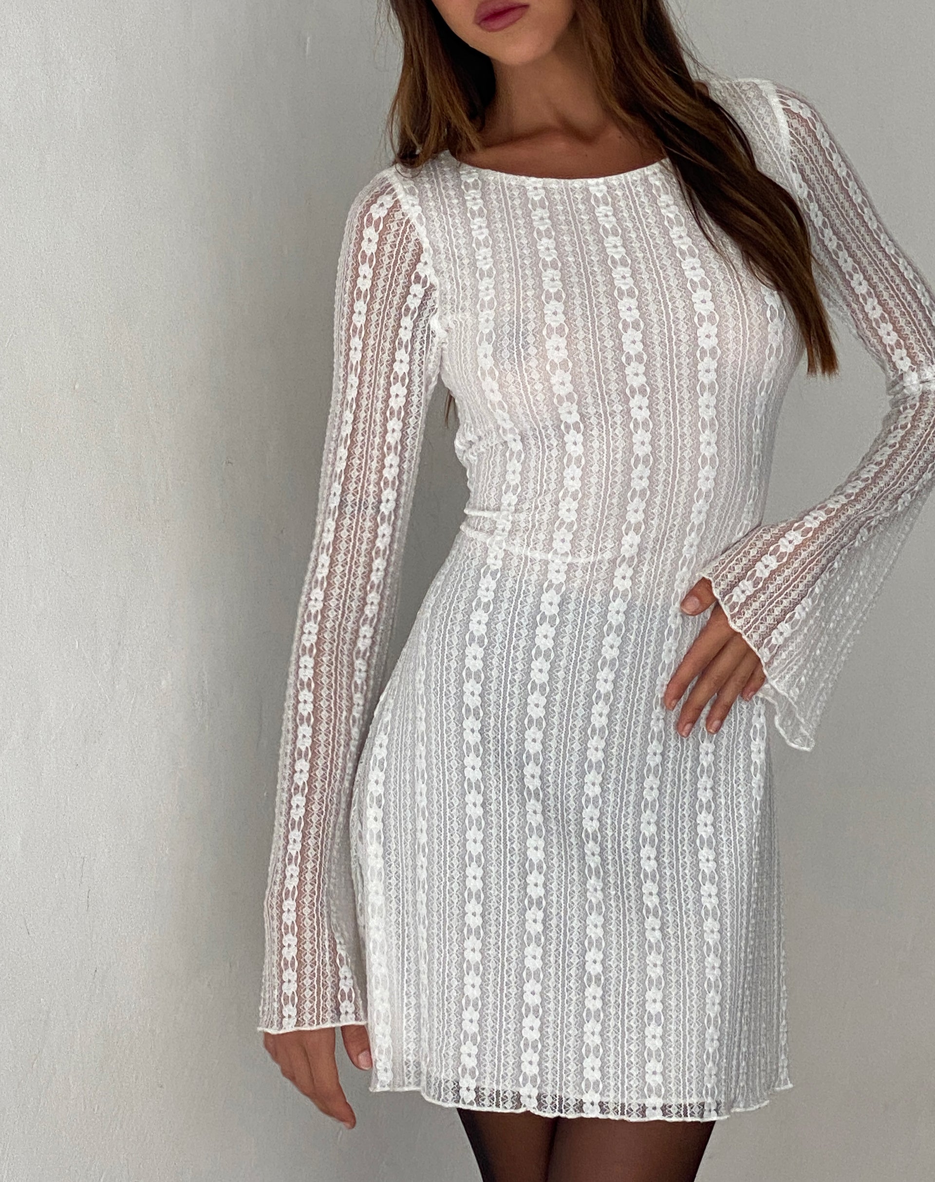 Image of Senna Minikleid aus Spitze Weiß
