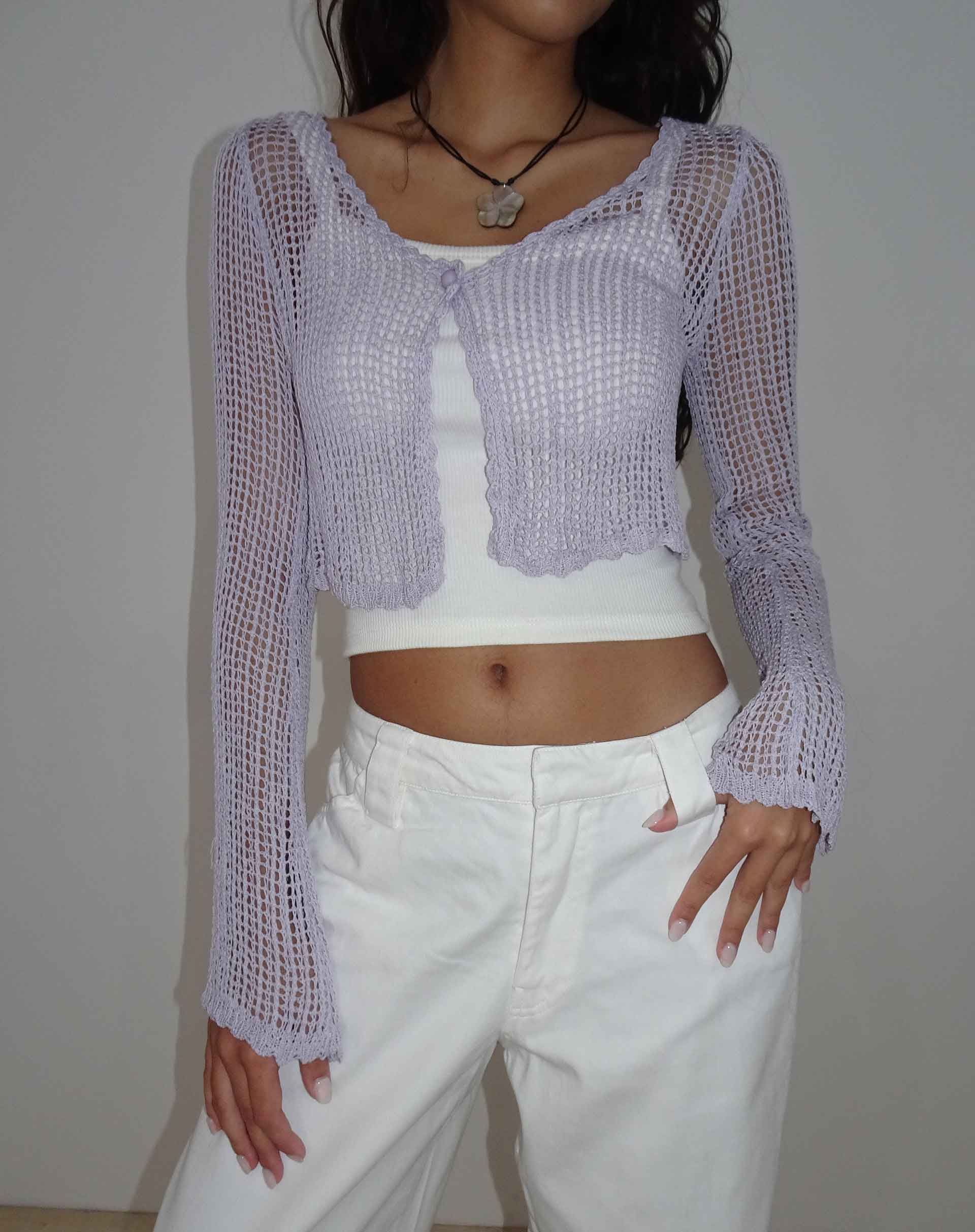 Bild von Septa Cropped Strickjacke in Flieder