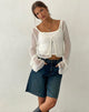 Bild von Septa Cropped Knit Cardigan in Elfenbein