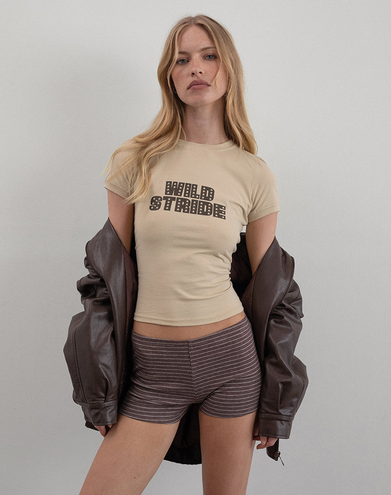 Image of Sera Short in Braun und Grau gestreift