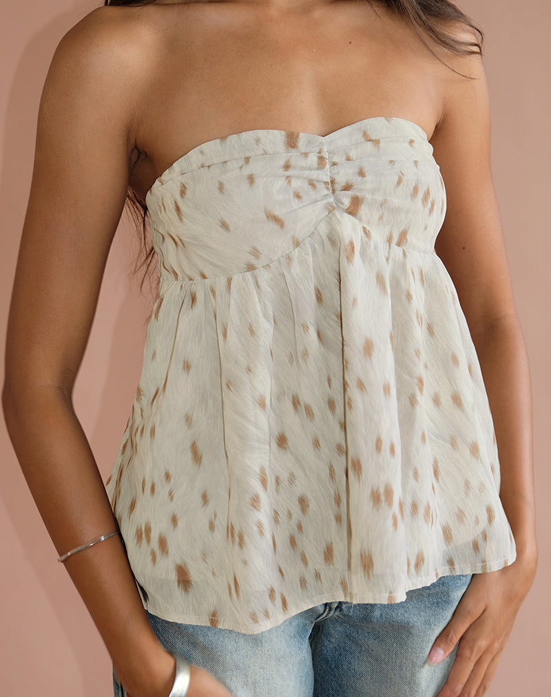 Setsuko Bandeau-Langarmshirt in Bambi Elfenbein
