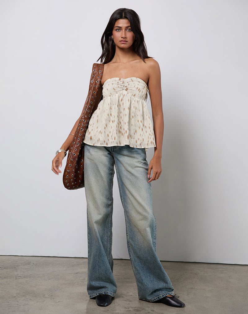 Bild von Setsuko Bandeau Longline Top in Bambi Elfenbein